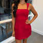 Amanda Mini Romper Dress- Cherry Cola