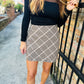 Gossip Girl Plaid Mini Skirt- Brown Multi