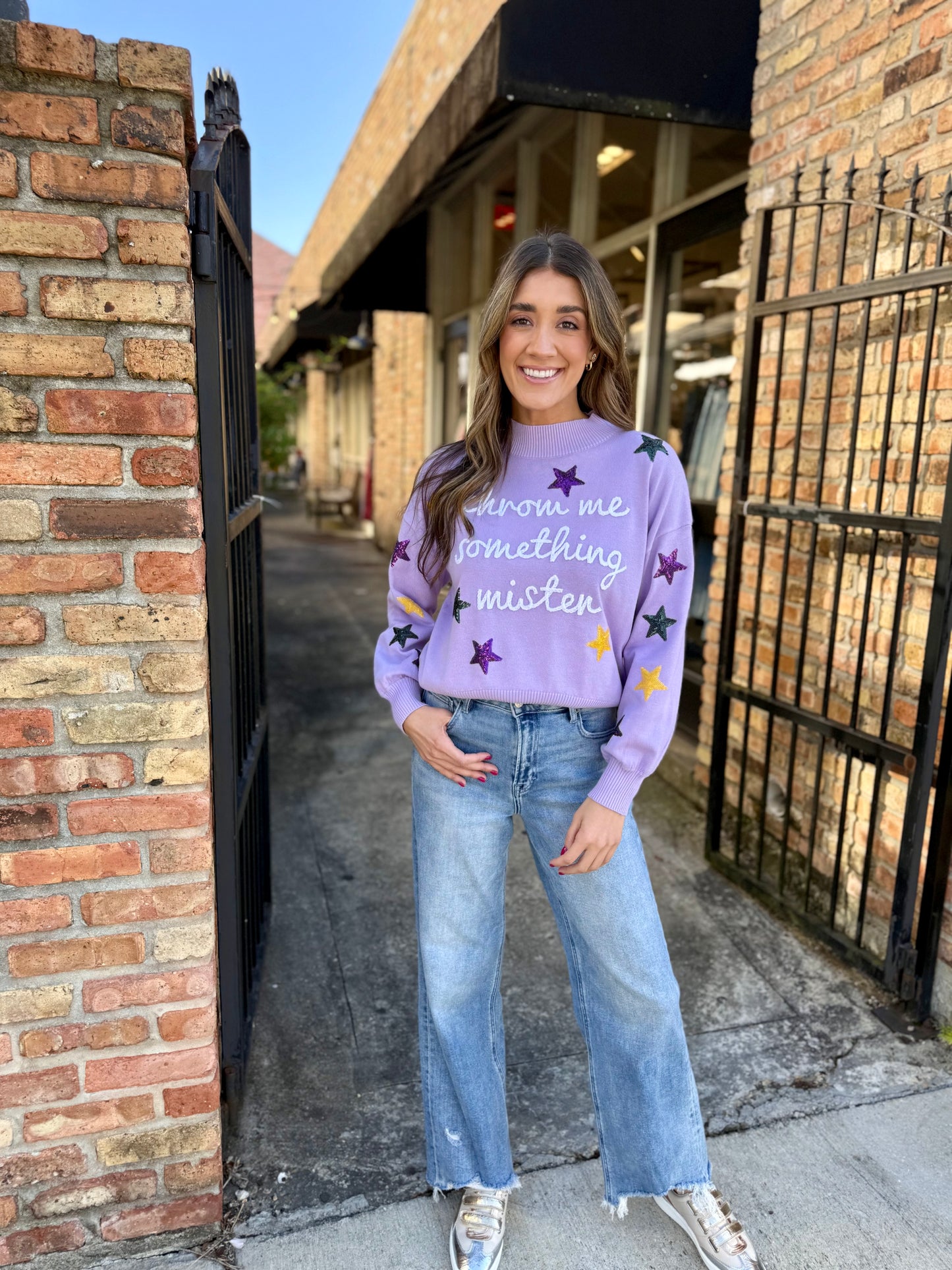 Throw Me Something Mock Neck Sweater