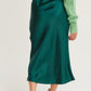 Cara Satin Maxi Skirt- Dark Green