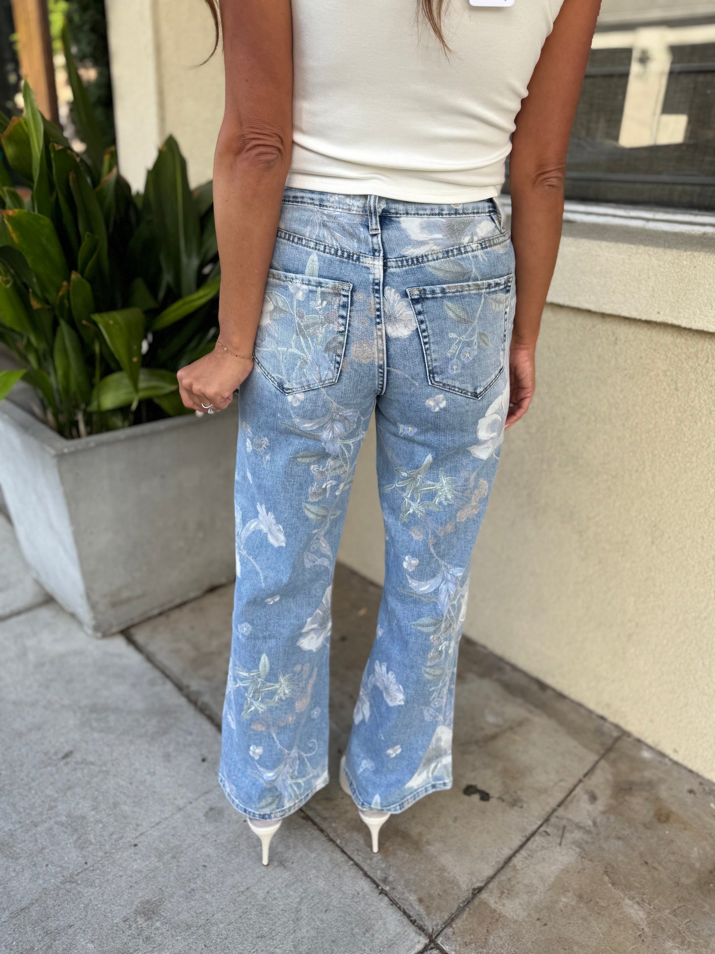 Cheryl (Floral) HR Vintage Flare Jeans