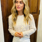 Lulu Embroidered Daisy Sweater- Cream