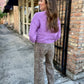 Mica Cropped Sweater- Dusty Lavender