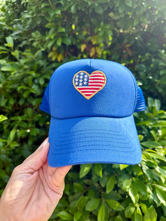 Z Supply Trucker Hat- Heart Flag