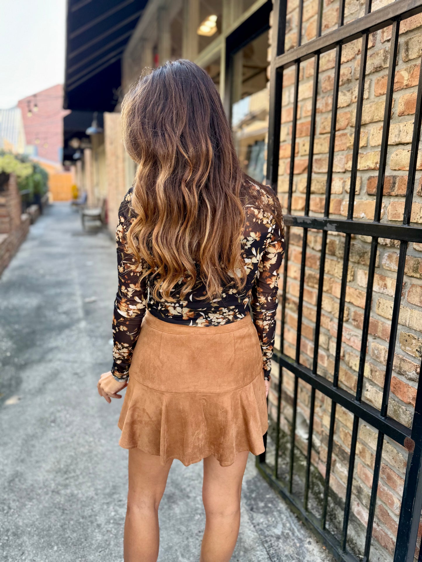 Moonlit Meadow Top- Black Floral