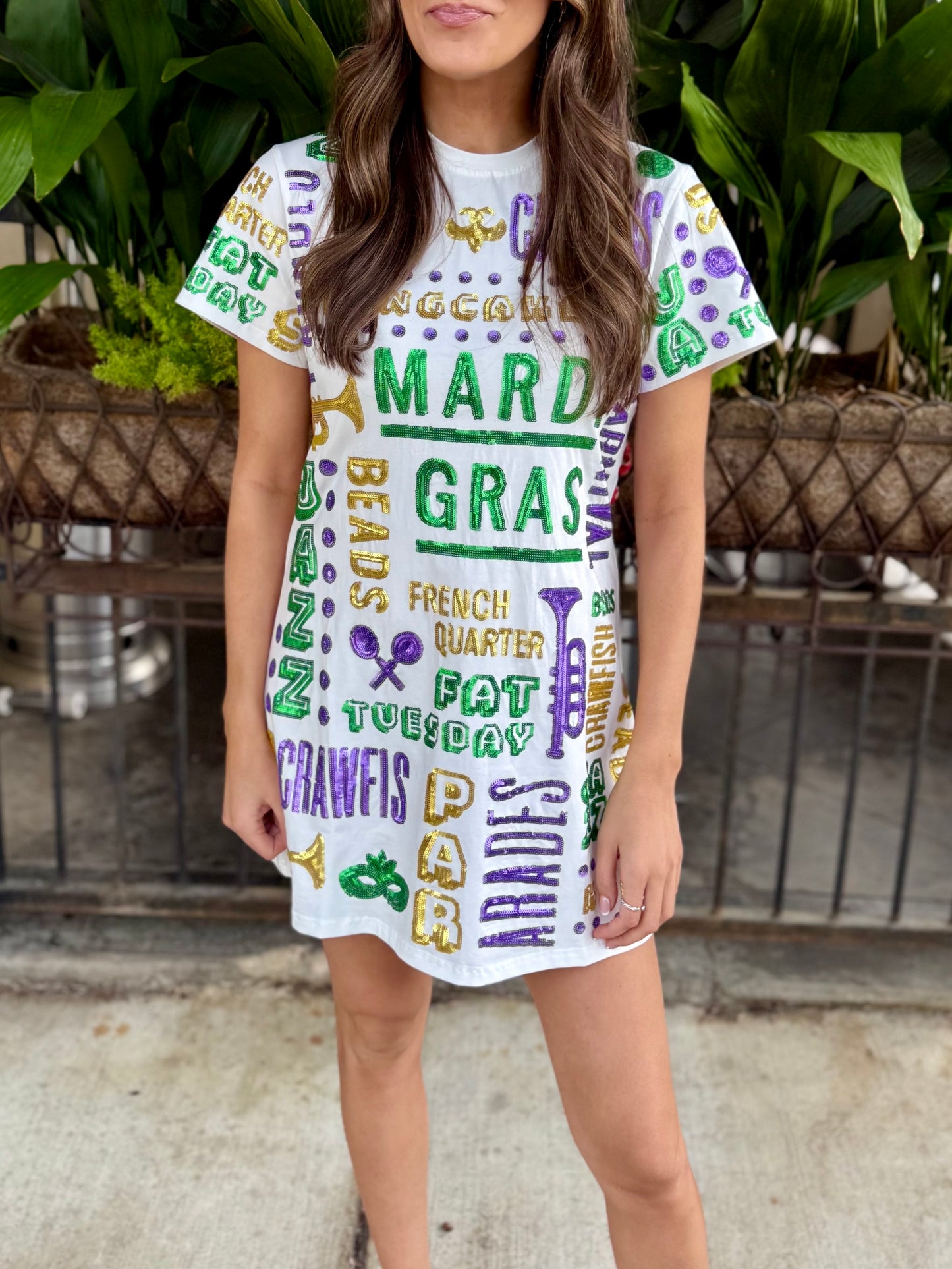 QOS bead Tree Frill Edge Tee