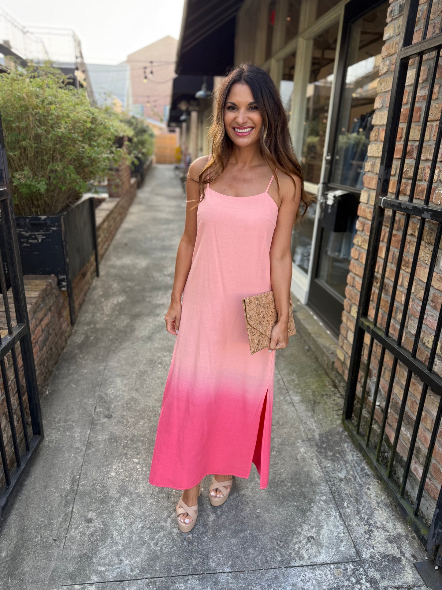 Ombre Maxi Dress- Coral