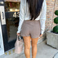Houndstooth Plaid Mini Skort- Brown/Blue
