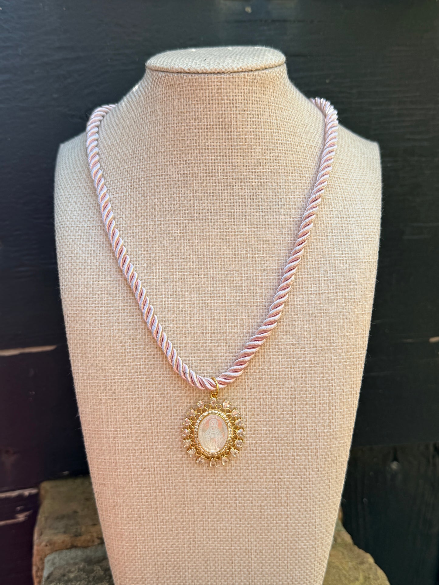 Cord Necklace- Pink/Mary