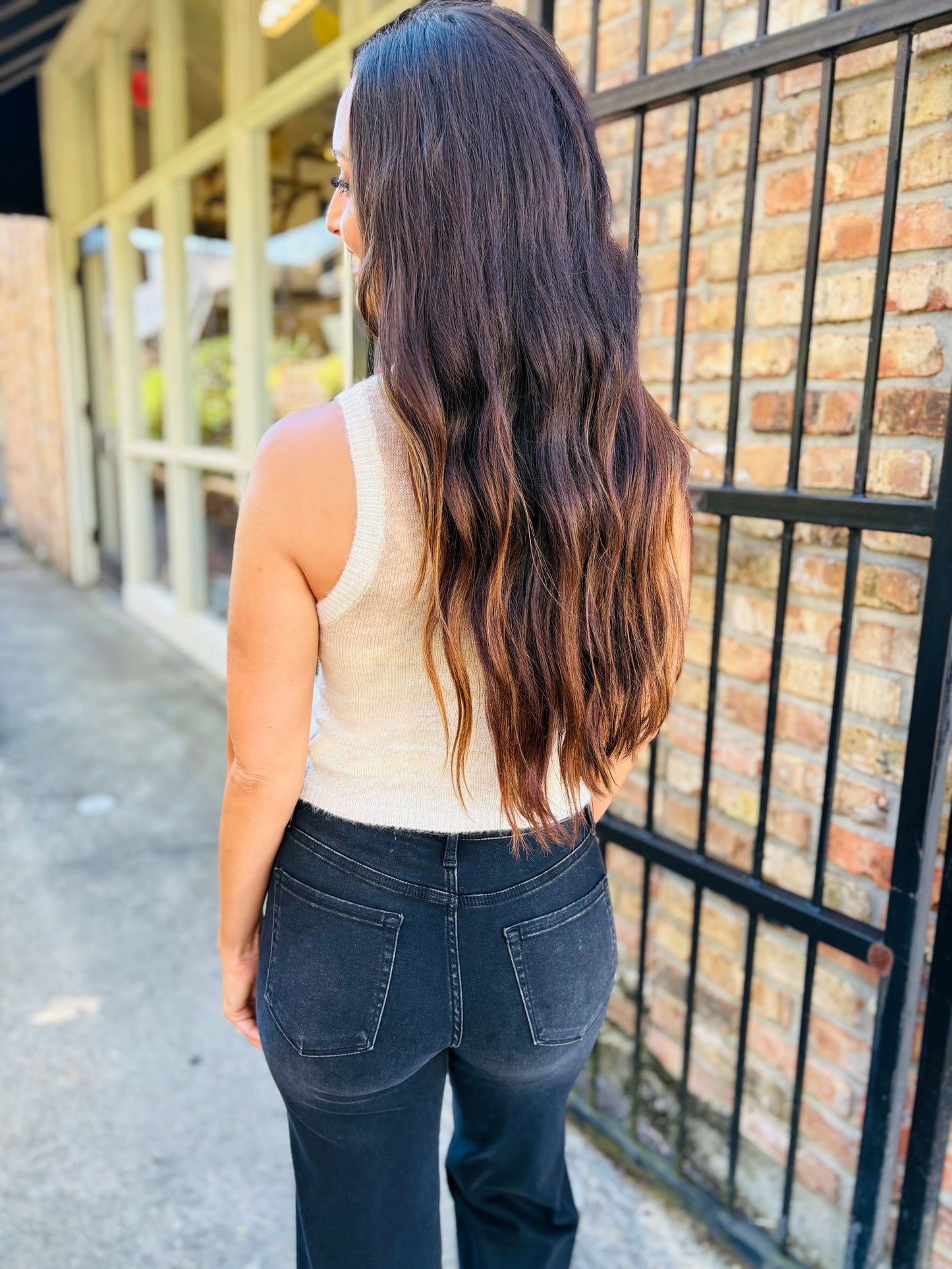 Palmer Ombre Sweater Tank- Taupe Multi