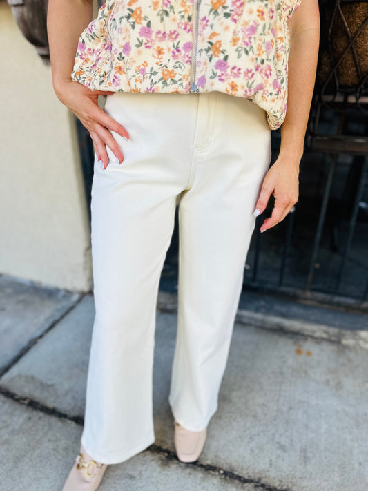 Avalon Denim Pants- Ivory