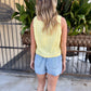 Ellie Eyelet Tank- Lemon