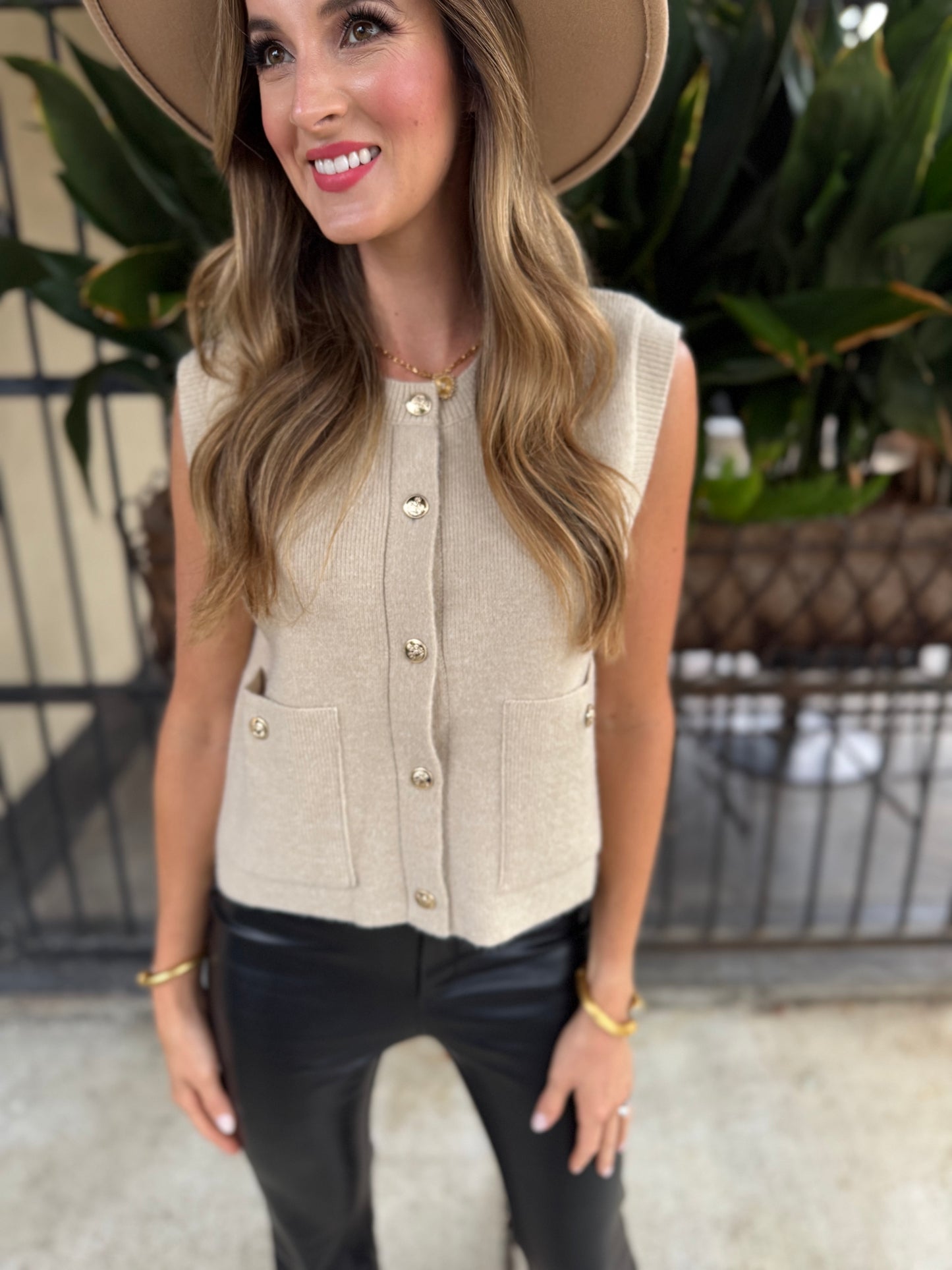 Gracie Sweater Vest- Ecru