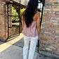 Polka Dot Strapless Top- Mocha