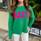 Merry Crown Sweater- Mint Green/Pink