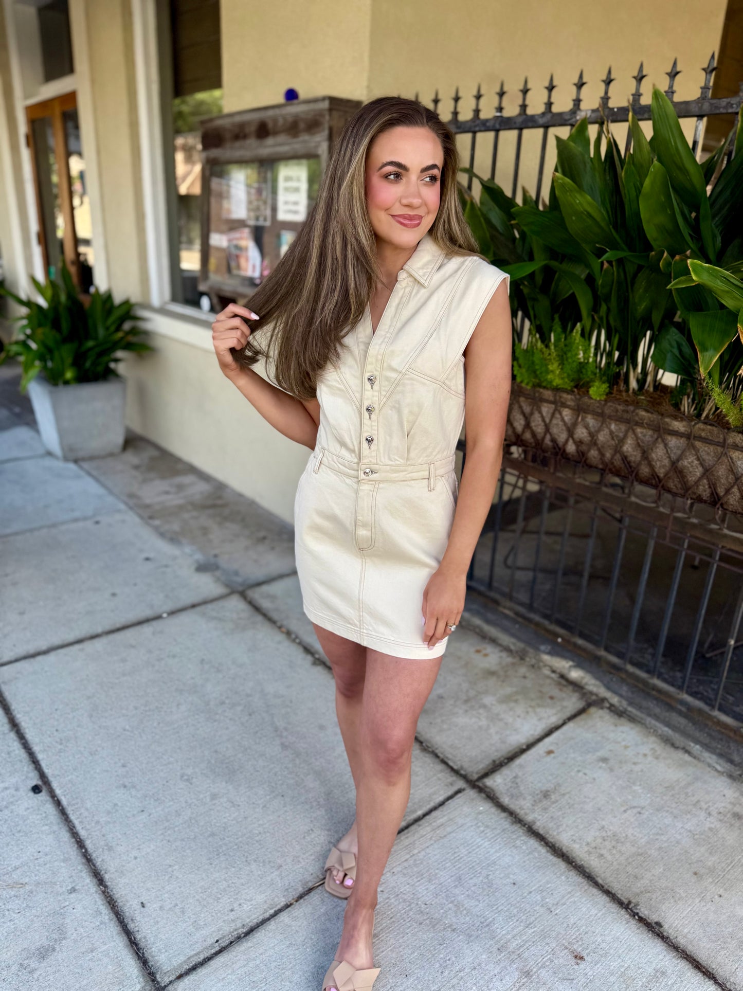 Felicite Denim Dress-Natural