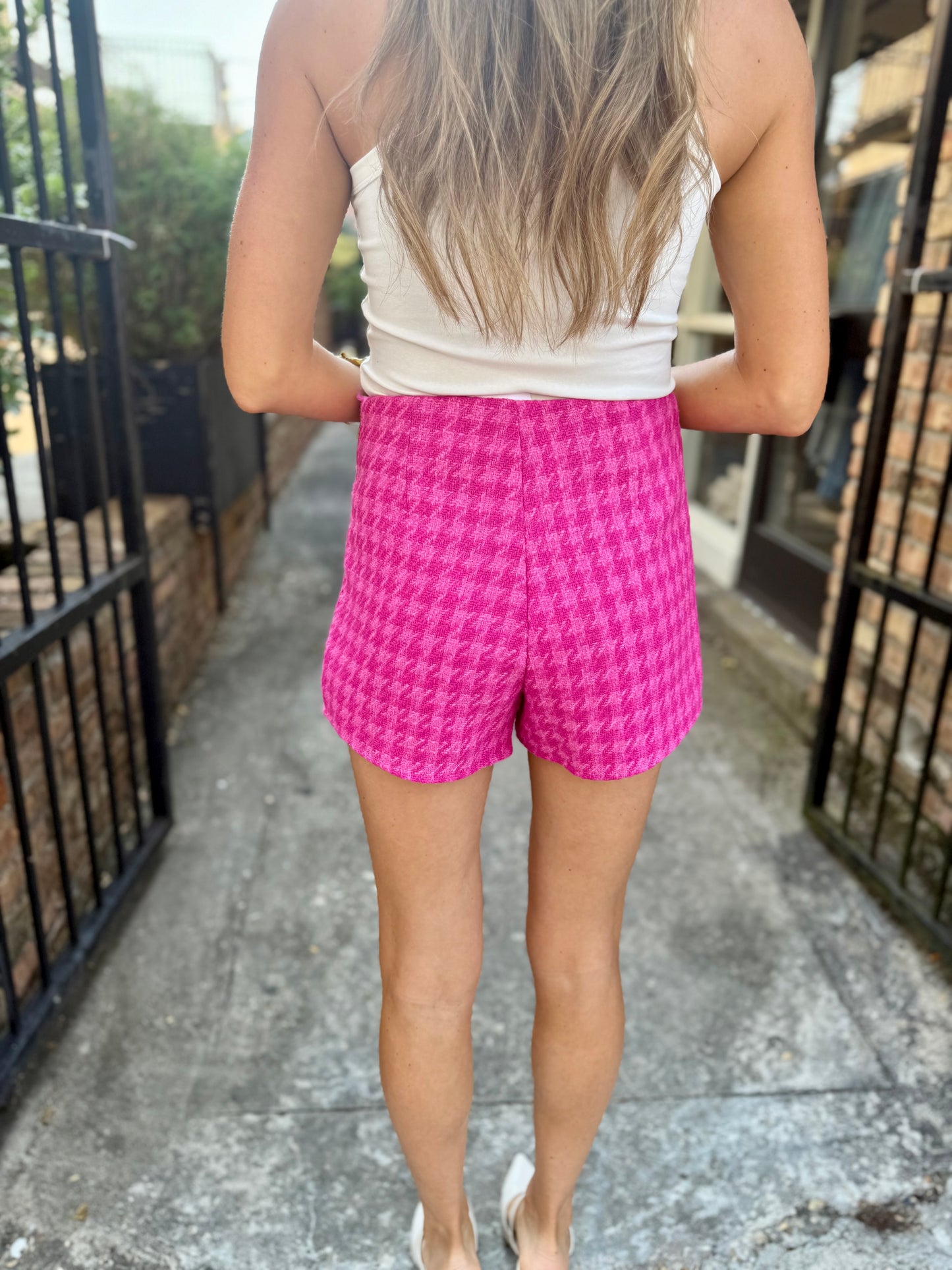 Take Care Skort- Pink Tweed