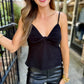 My Heart Crepe Cami- Black