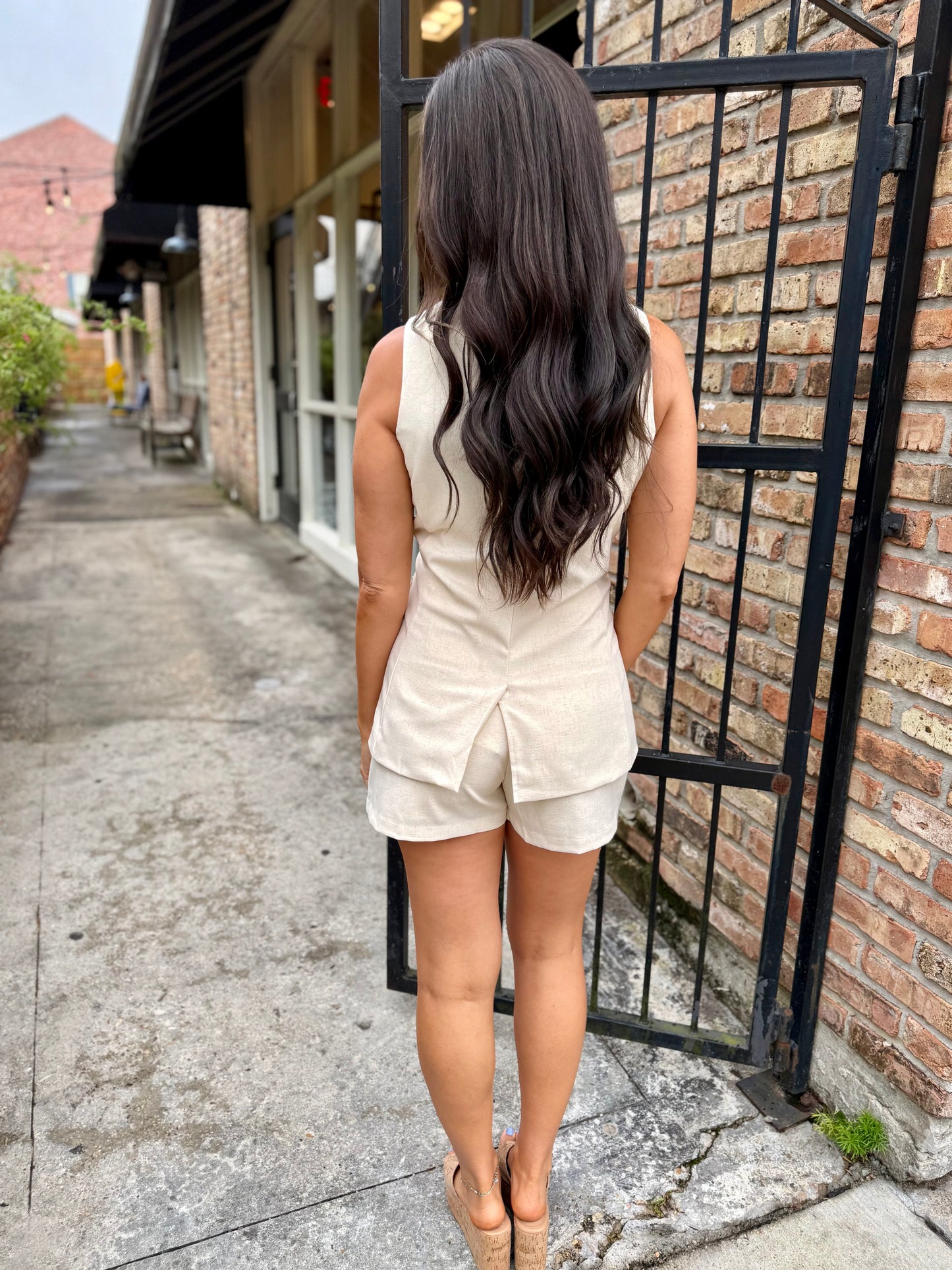 Mariana Blazer Vest- Cream