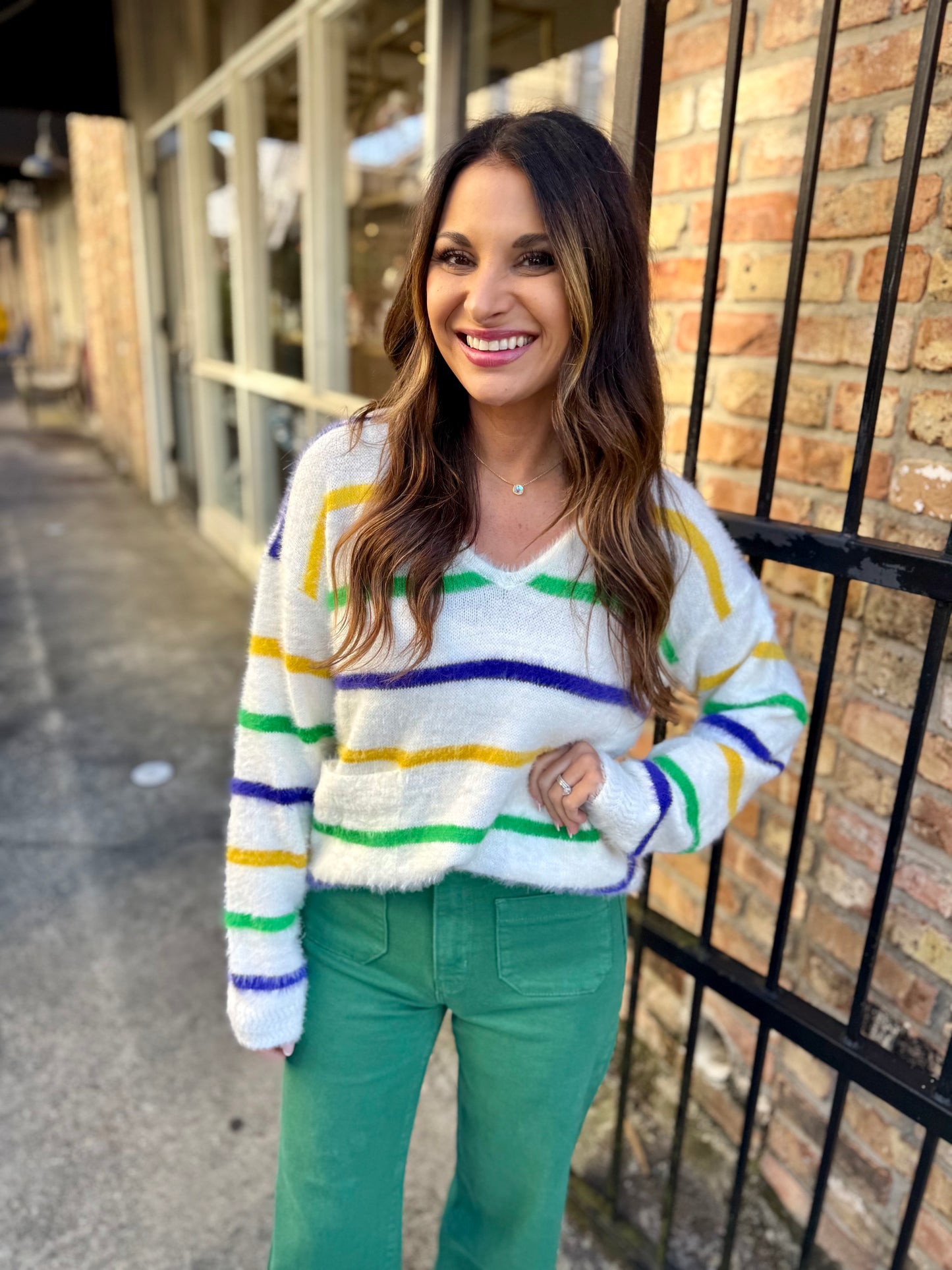 Hardy MG Stripe V-Neck Sweater