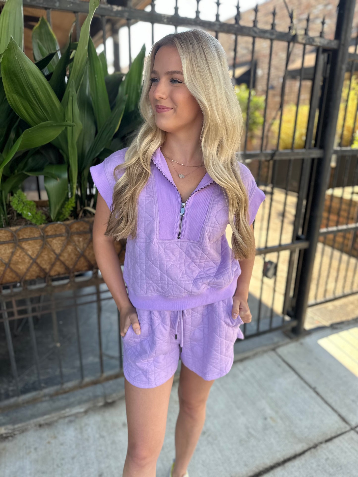 Georgia Textured Top- Lavender