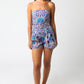 Azul Floral Romper- Cream Purple