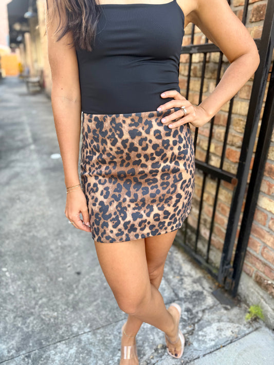 Sicily Mini Skirt- Leopard