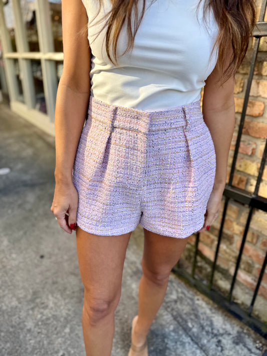 Minette Short- Blush Plaid