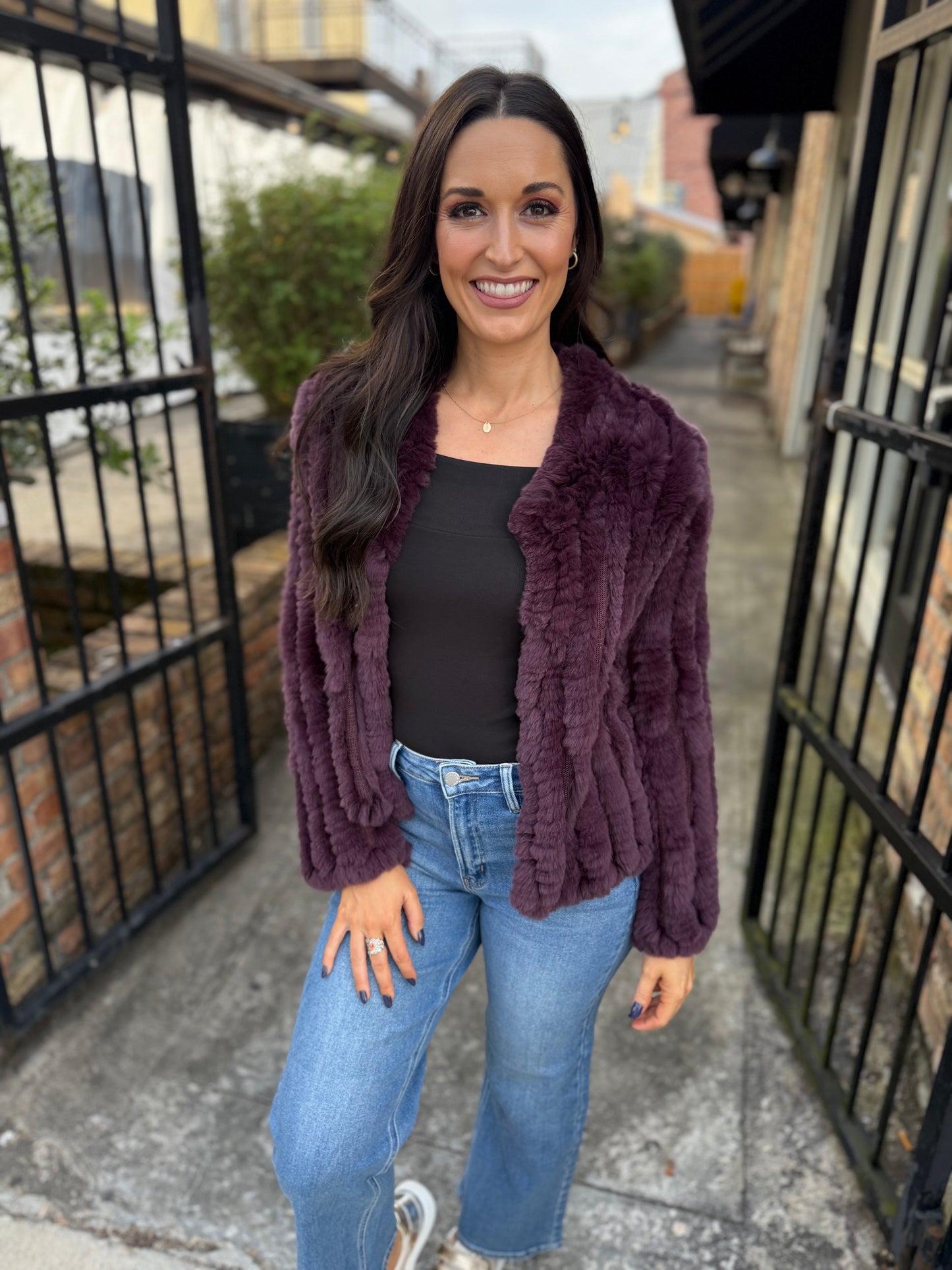 Rosa Fur Jacket- Bordeaux