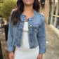 Collarless Denim Jacket
