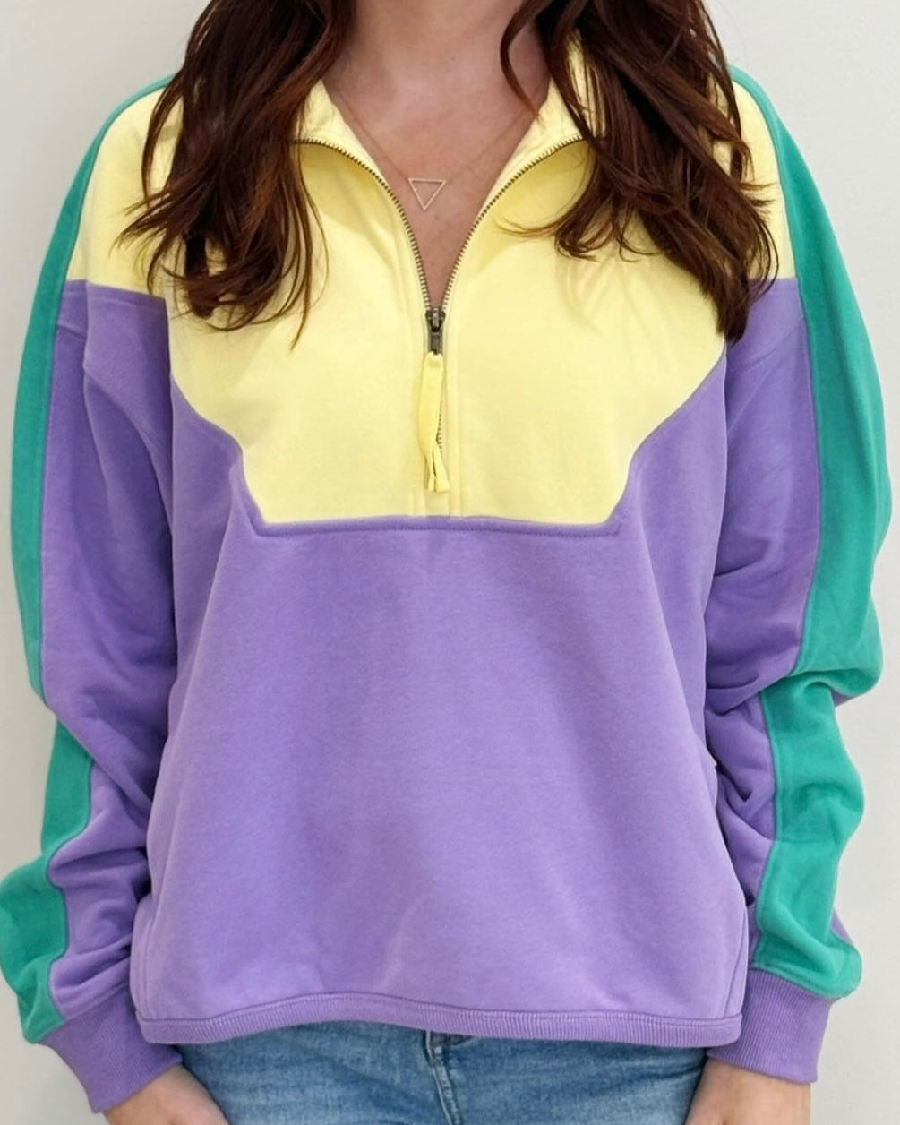 Mardi 1/4 Zip Sweatshirt- Pastel