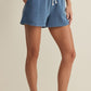 Z Supply Hunter Knit Denim Short- Calypso Blue