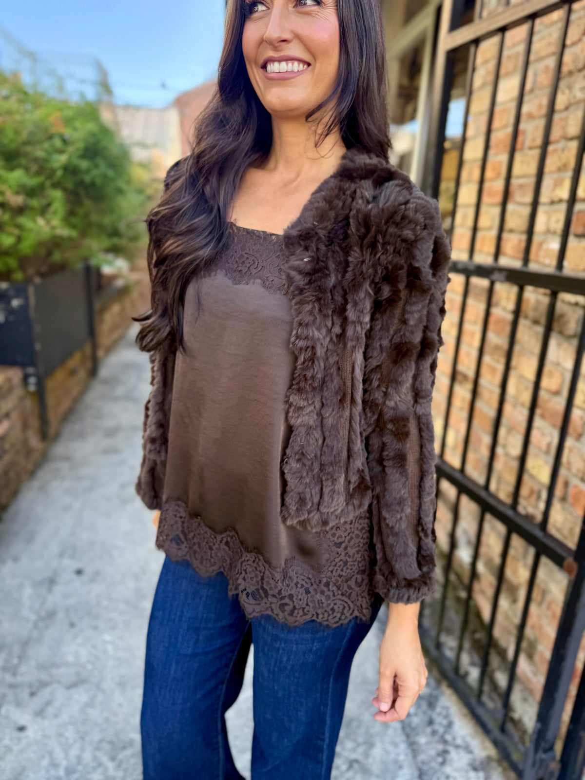 Rosa Fur Jacket- Bittersweet
