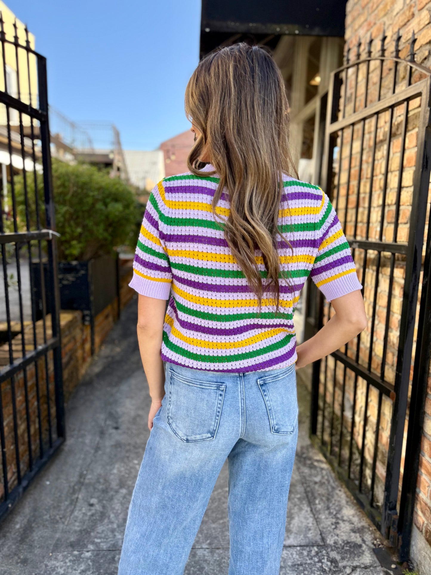 Basin MG Stripe Top- Lavender