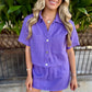 Mulkey Boxy Top- Purple
