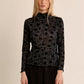 Semi Transparent Floral Top-Black