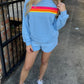 Avin Striped Sweater & Shorts Set- Blue