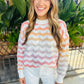 Chevron Stripe Sweater- Cream