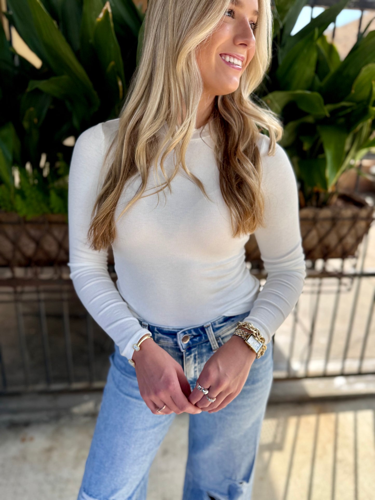 Ronan Crewneck Top- White