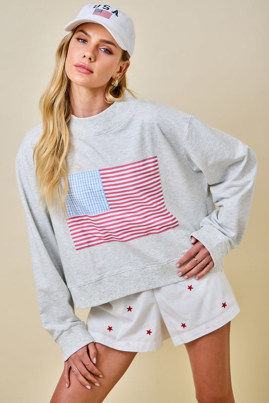 Mock American Flag Sweatshirt