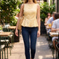 Chad Boatneck Peplum- Yellow