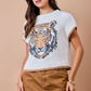 Tiger Contrast Sweater Vest- Ivory Brown