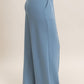 Dalton Wide Leg Pants- Dusty Blue