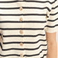 Naomi Striped Cardigan Top- Black