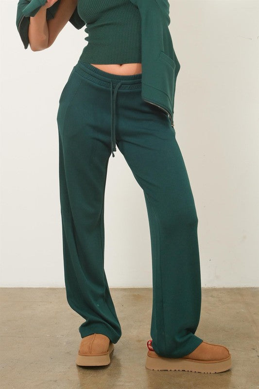 JR High Waist Sweatpants- Dark Green