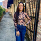 Garden Grit Top- Black Multi