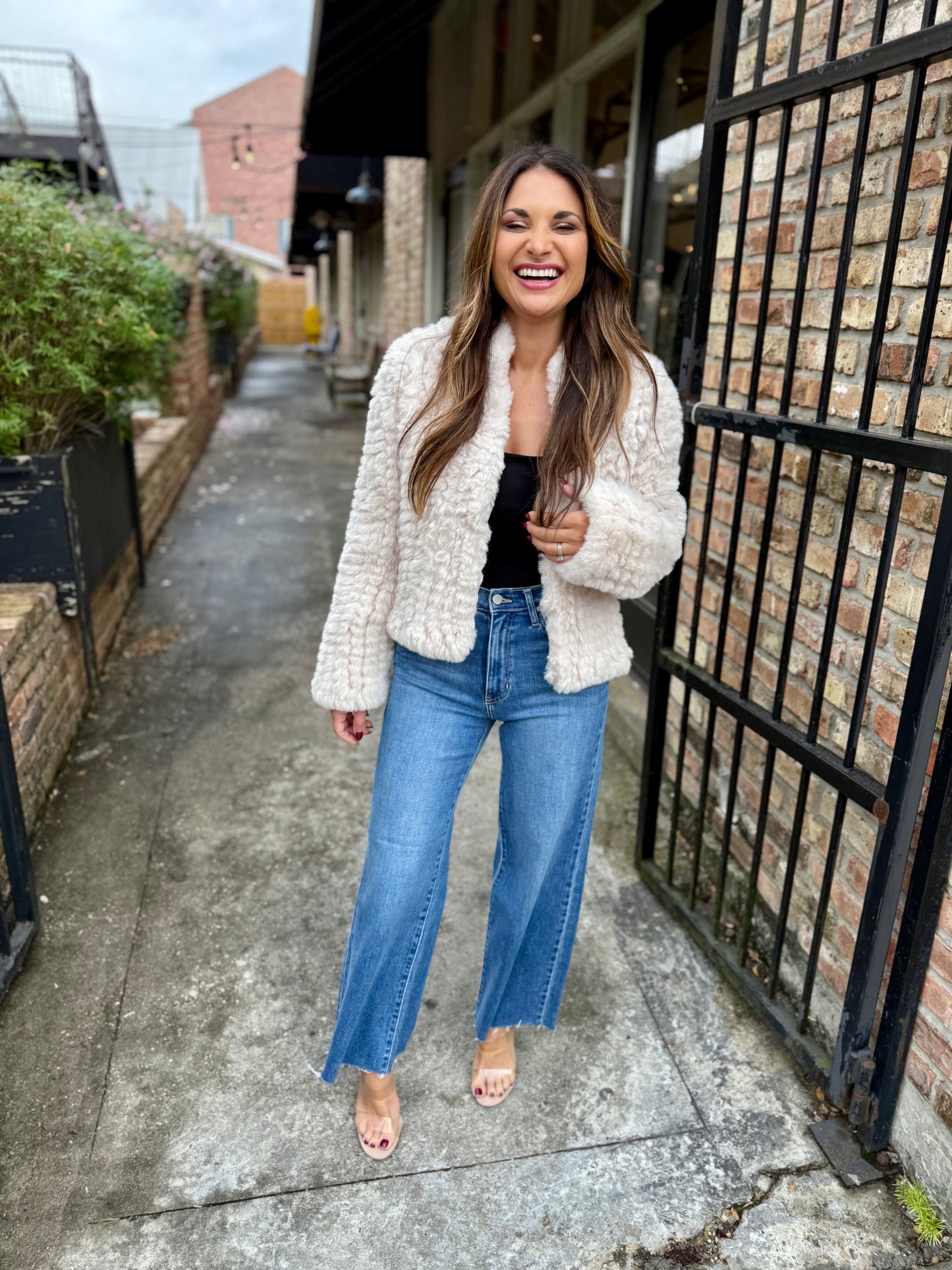 Jelena Faux Fur Jacket- Cream