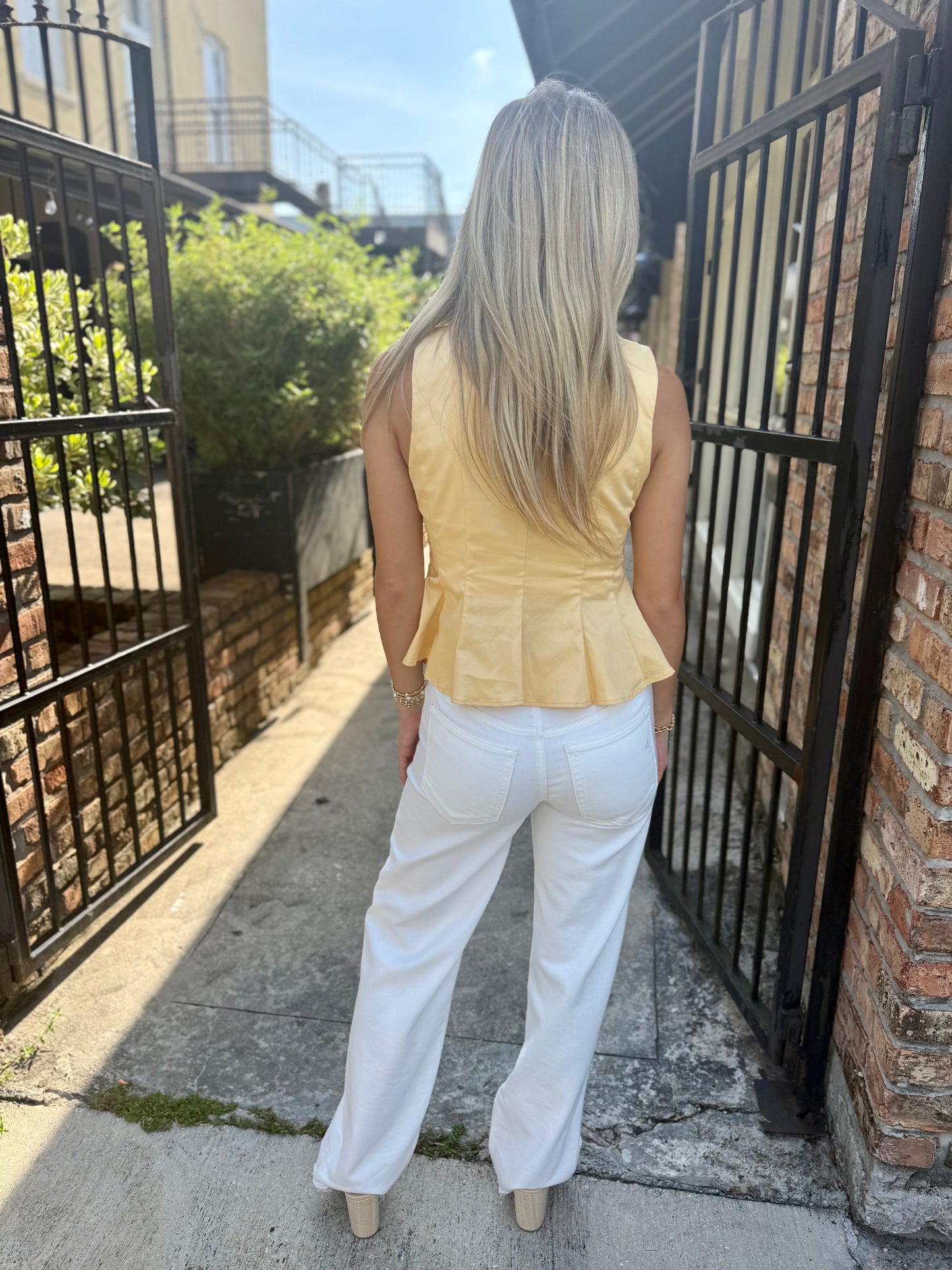 Chad Boatneck Peplum- Yellow