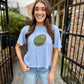 Olive You Cropped Tee- Blue