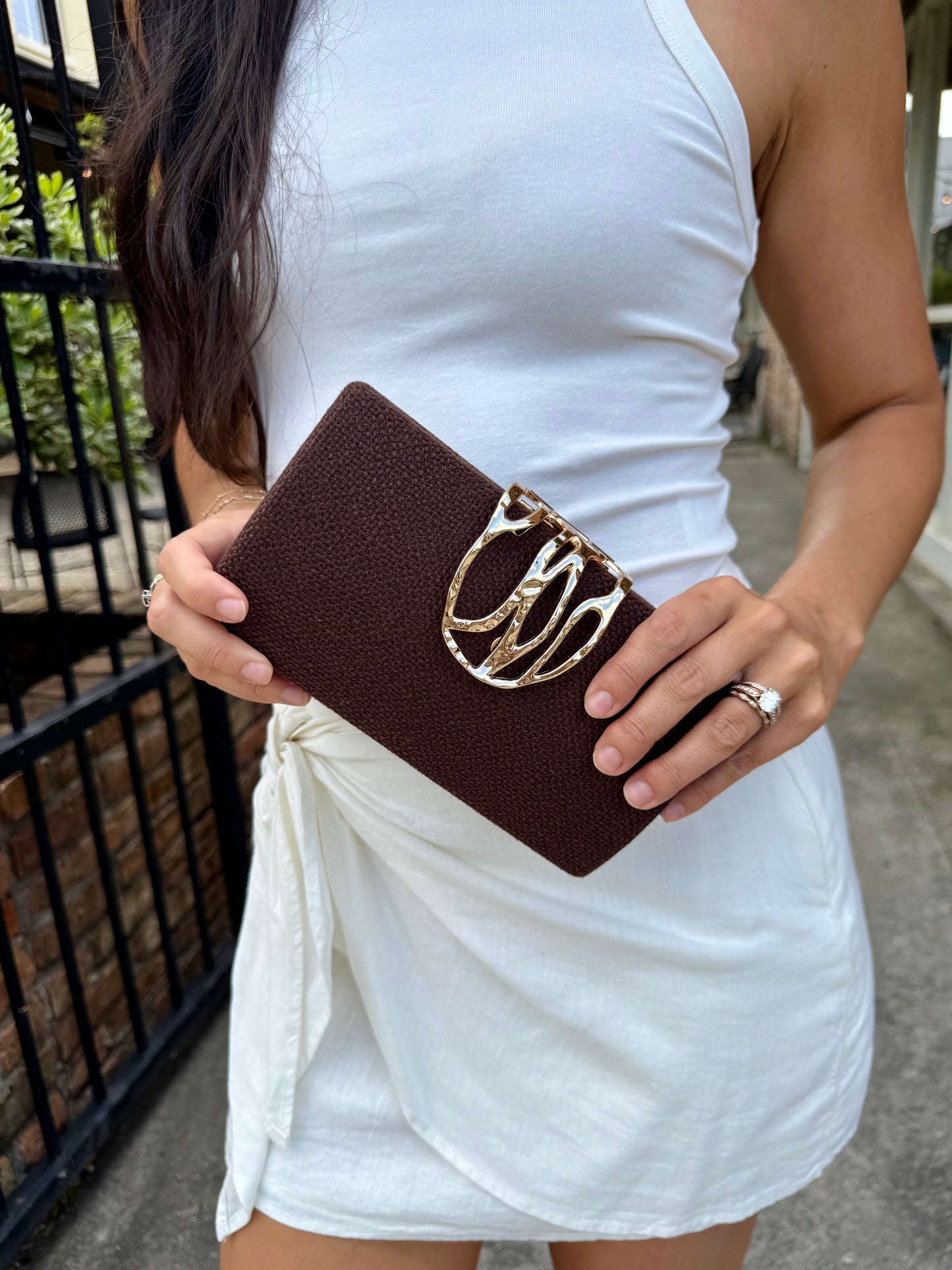Gaia Clutch- Brown